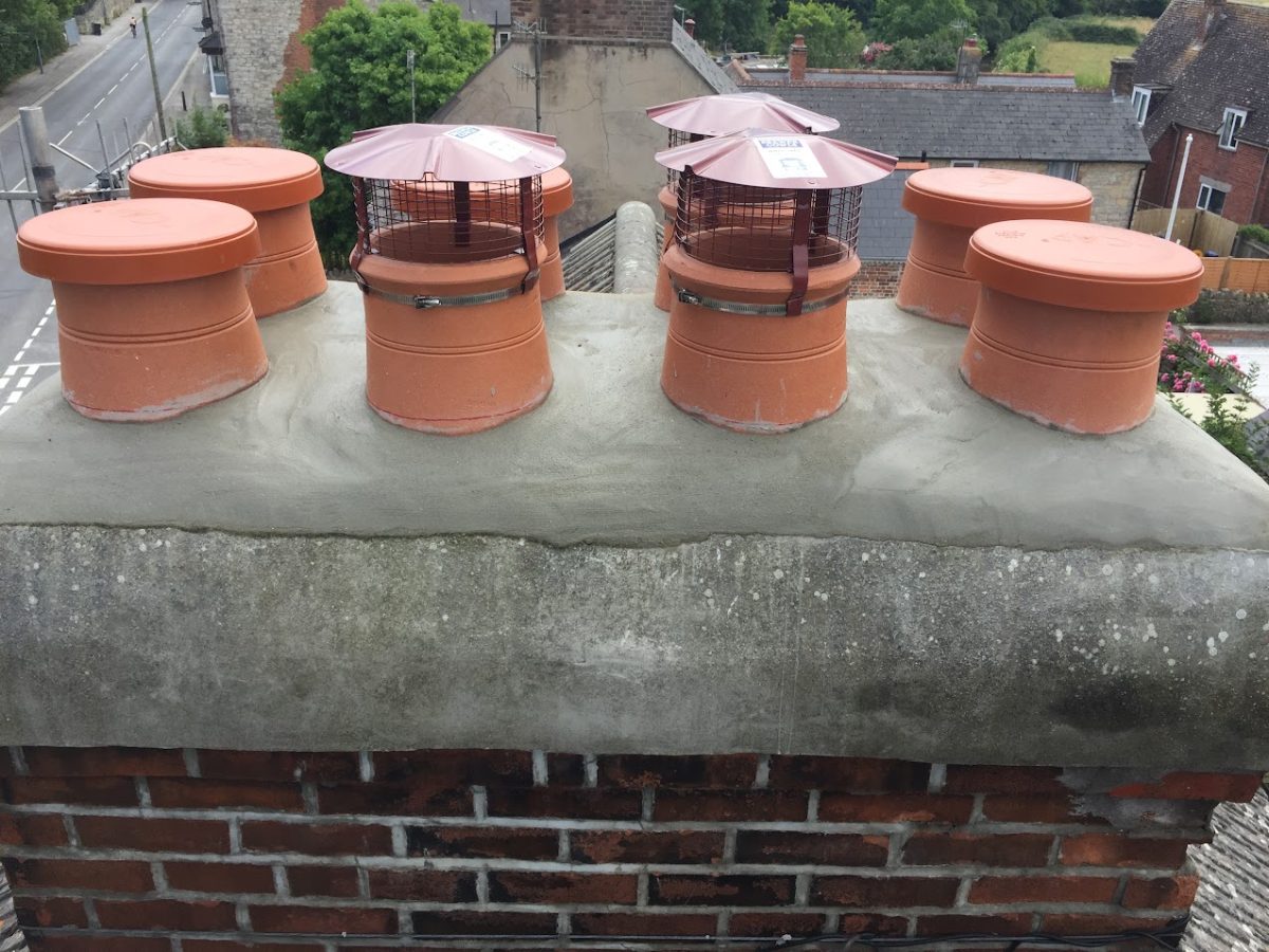 New pots and caps fitted to prevent damp